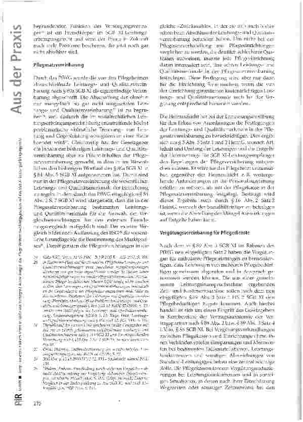Vorschauseite 4: Gesetzes-Flickschusterei an Stelle von Verträgen? Auswirkungen des Pflege-Weiterentwicklungsgesetzes auf das SGB XI-Leistungserbringungsrecht