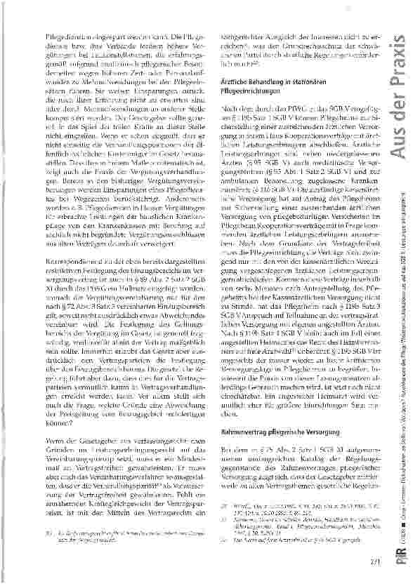 Vorschauseite 5: Gesetzes-Flickschusterei an Stelle von Verträgen? Auswirkungen des Pflege-Weiterentwicklungsgesetzes auf das SGB XI-Leistungserbringungsrecht