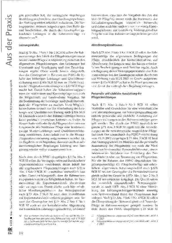 Vorschauseite 6: Gesetzes-Flickschusterei an Stelle von Verträgen? Auswirkungen des Pflege-Weiterentwicklungsgesetzes auf das SGB XI-Leistungserbringungsrecht