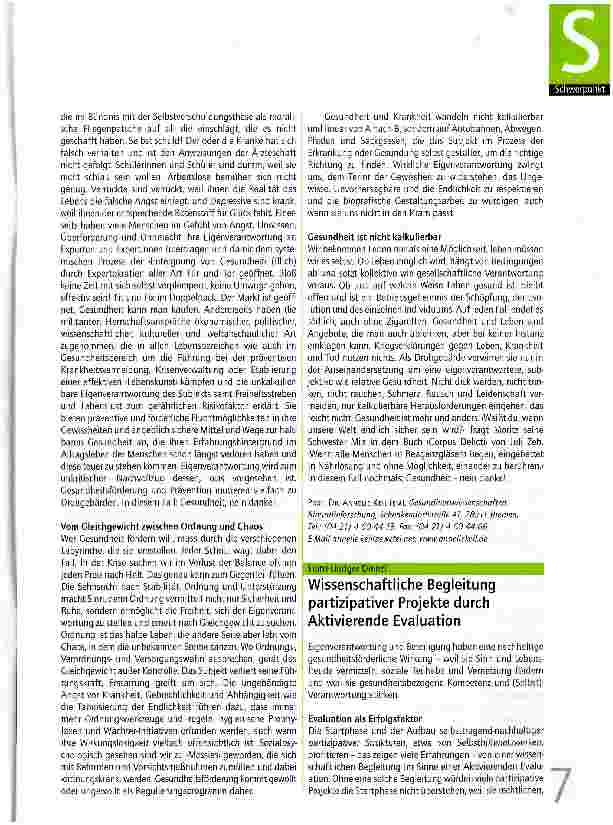 Vorschauseite 2: >Hauptsache gesund und ohne Befund!