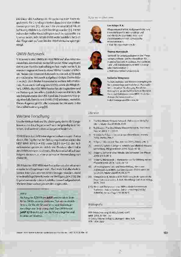 Vorschauseite 4: Kleiner Aufwand - große Wirkung: One Minute Wonder in der Pflege