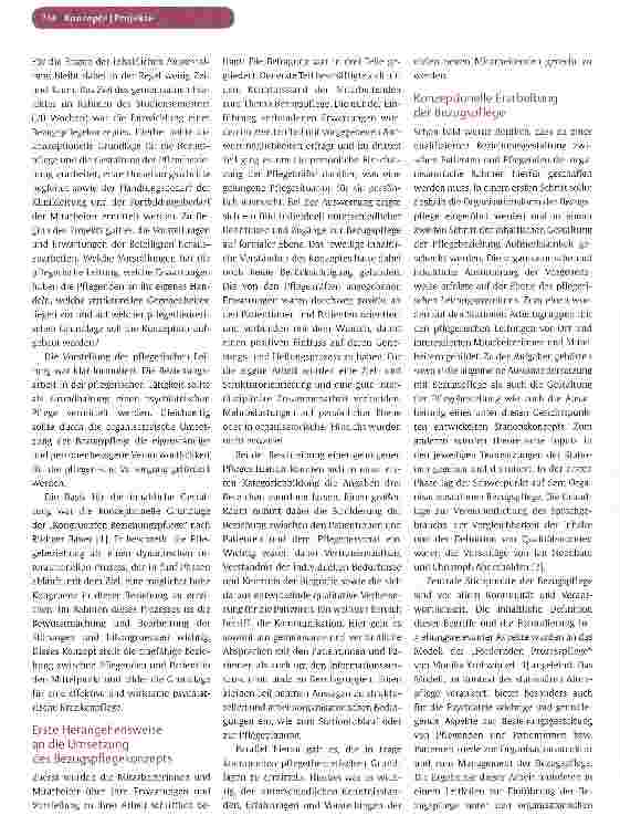 Vorschauseite 2: Klinikweite Implementierung der „Kongruenten Beziehungspflege und der „Bezugspflege auf pflegewissenschaftlicher Grundlage