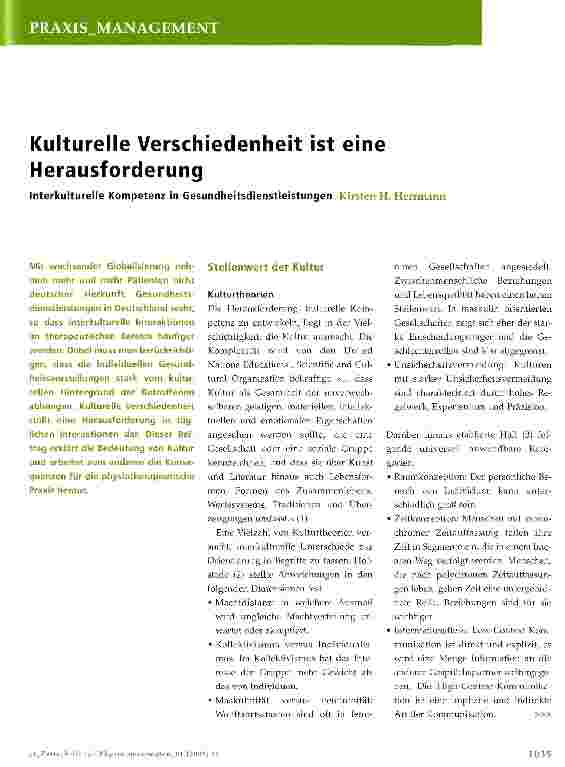 Vorschauseite 1: Kulturelle Verschiedenheit ist eine Herausforderung