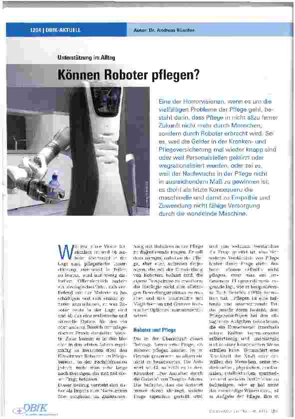 Vorschauseite 1: Können Roboter pflegen?