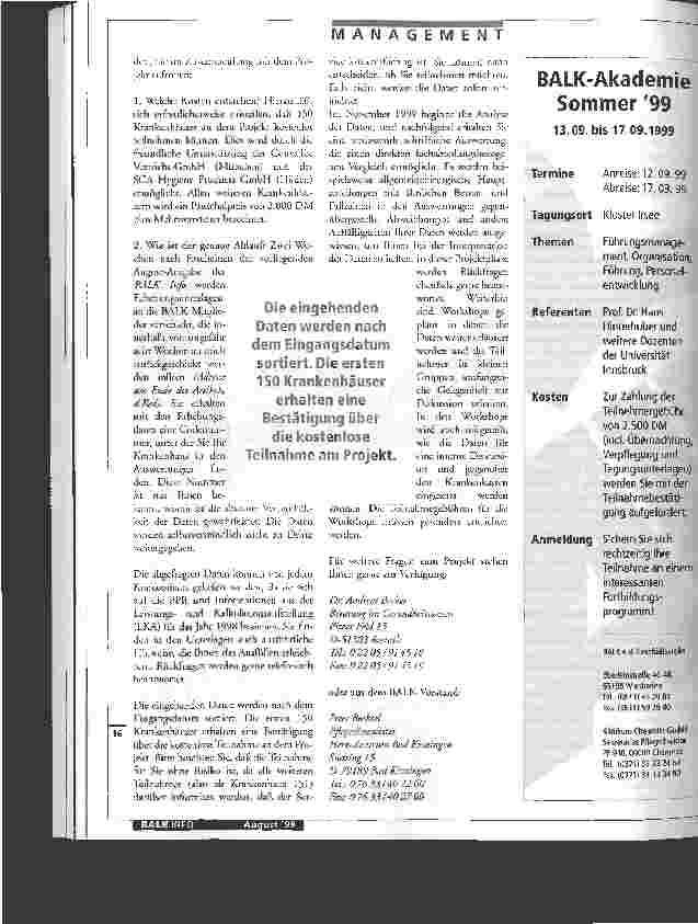 Vorschauseite 3: Eine Chance im Krankenhausvergleich