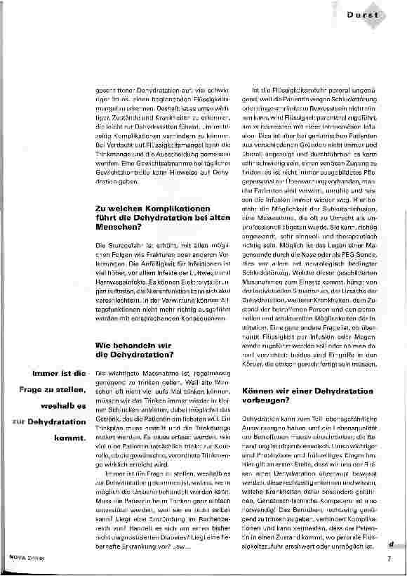 Vorschauseite 2: Flüssigkeitsmangel bei älteren Menschen Wie erkennen - wie behandeln?