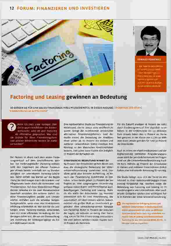 Vorschauseite 1: Factoring und Leasing gewinnen an Bedeutung