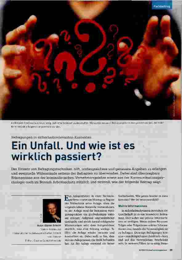 Vorschauseite 1: Ein Unfall. Und wie ist wirklich passiert?