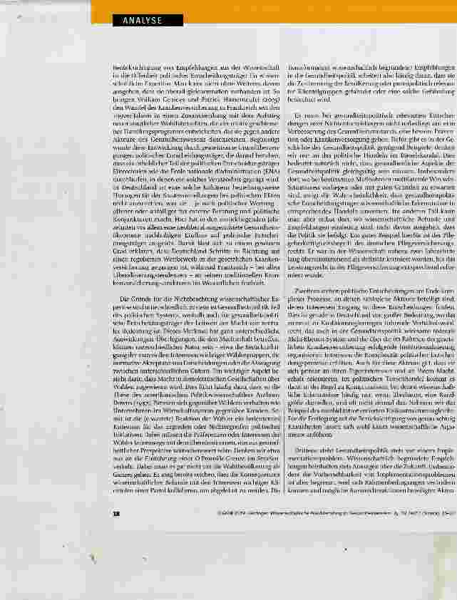 Vorschauseite 4: Wissenschaftliche Politikberatung im Gesundheitswesen