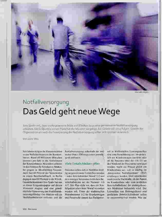 Vorschauseite 1: Notfallversorgung Das Geld geht neue Wege