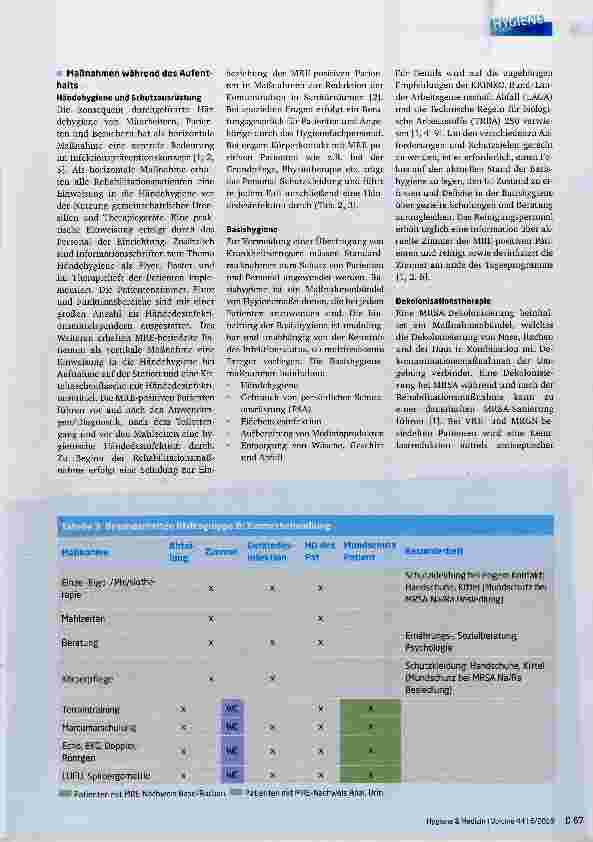 Vorschauseite 5: Patienten mit multiresistenten Erregern (MRSA, MRGN, VRE) in der kardiologischen Rehabilitation