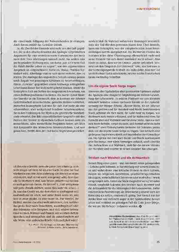 Vorschauseite 3: Besser leben mit Sokrates. ..