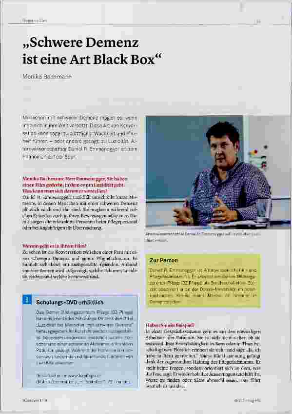 Vorschauseite 1: Schwere Demenz ist eine Art Black Box