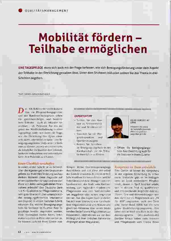 Vorschauseite 1: Mobilität fördern Teilhabe ermöglichen