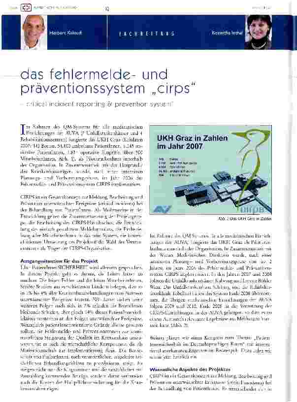 Vorschauseite 1: das fehlermeldeund präventionssystem „cirps
