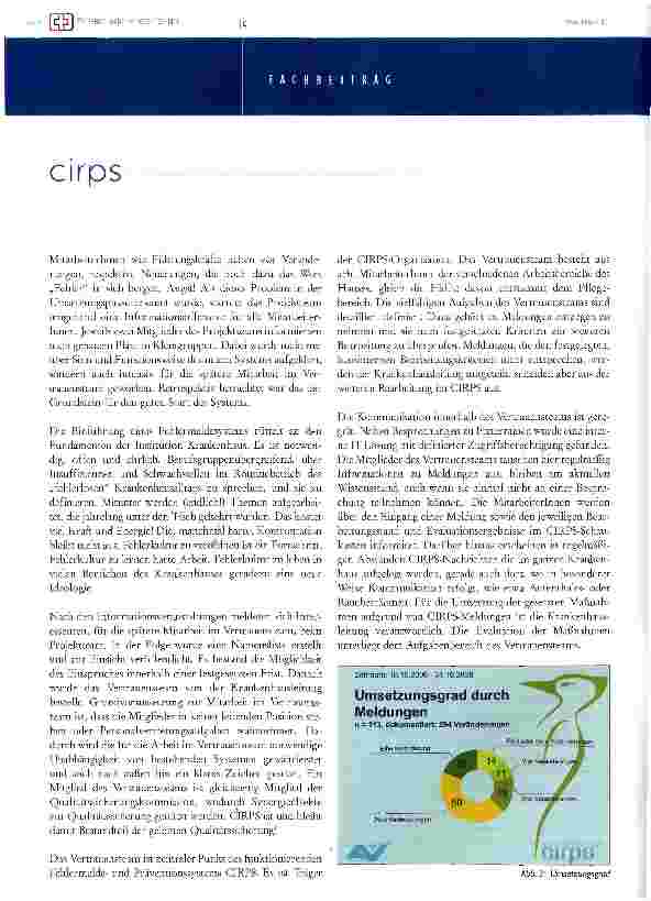 Vorschauseite 3: das fehlermeldeund präventionssystem „cirps