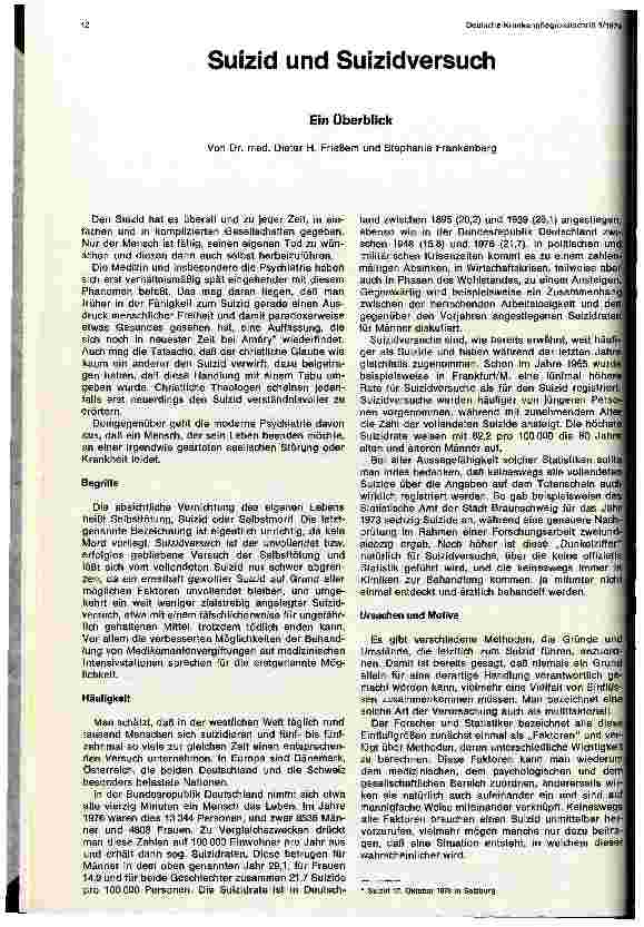 Vorschauseite 1: Suizid und Suizidversuch