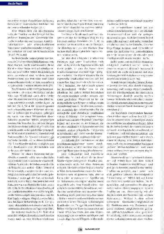 Vorschauseite 5: Prospektive Pilotstudie zur MRSA-Eradikation mittels Polyhexamethylbiguanid (PHMB)-haltiger Substanzen
