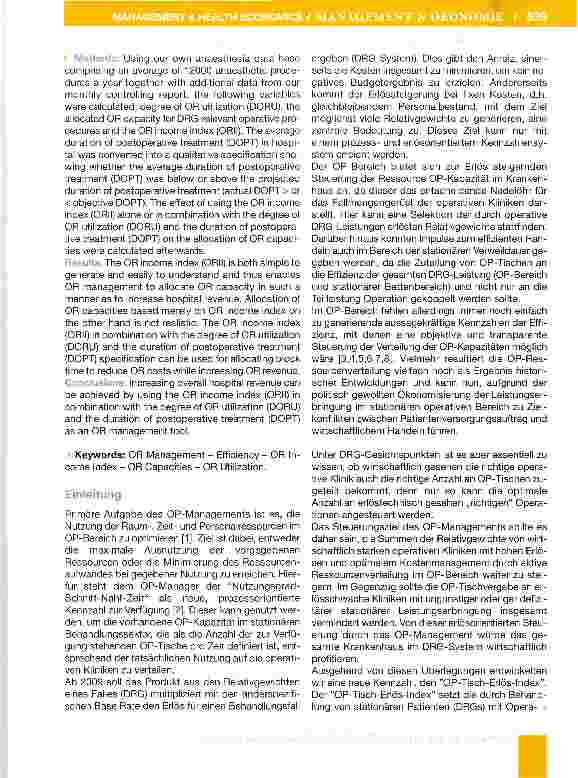 Vorschauseite 2: Steigerung der DRG-Erlöse durch Erlösorientierte OP-Tischverteilung