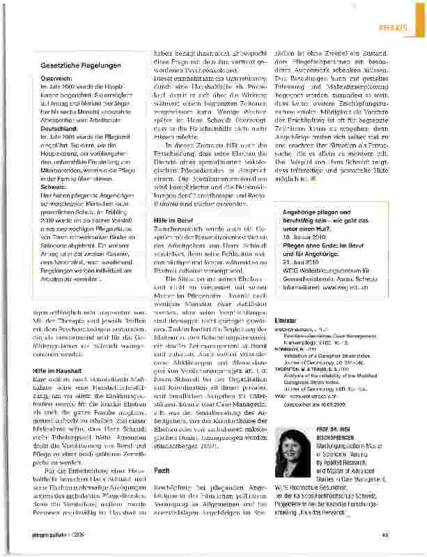 Vorschauseite 4: Angehörige im Spannungsfeld von Beruf und Pflege