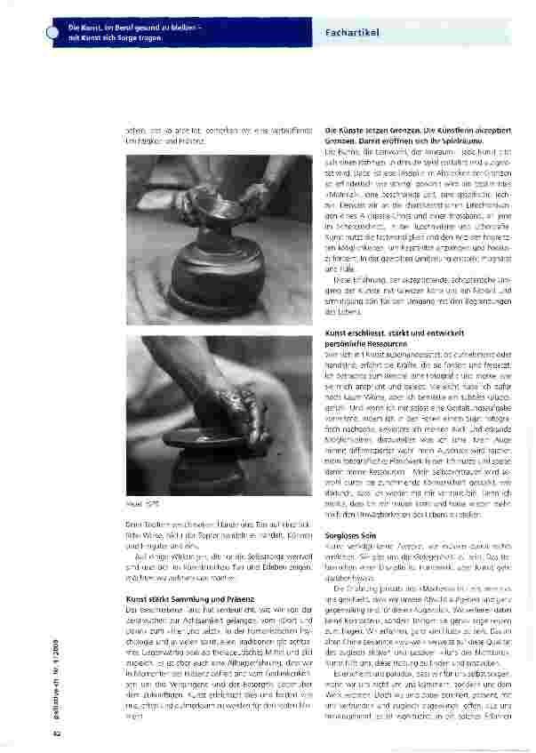 Vorschauseite 3: Die Kunst im Beruf gesund zu bleiben -mit Kunst sich Sorge tragen