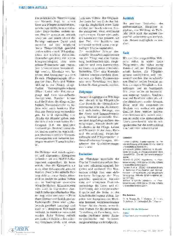 Vorschauseite 3: Newsblog für Pflegekräfte