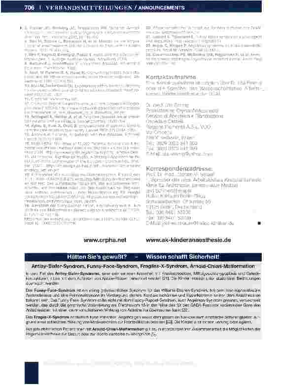 Vorschauseite 4: OrphanAnaesthesia - ein zukunftsweisendes Projekt