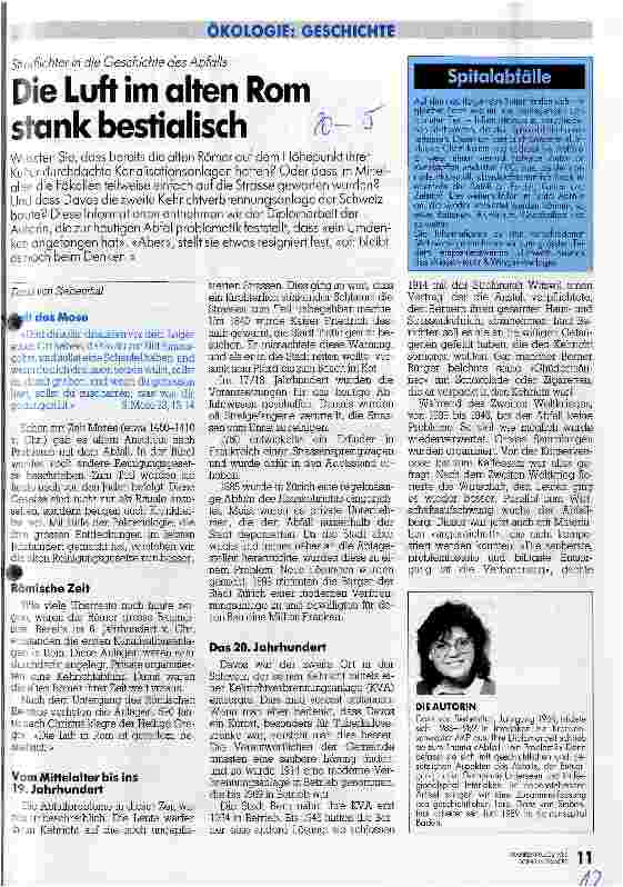 Vorschauseite 1: Streiflichter in die Geschichte des Abfalls Die Luft im alten Rom stank bestialisch