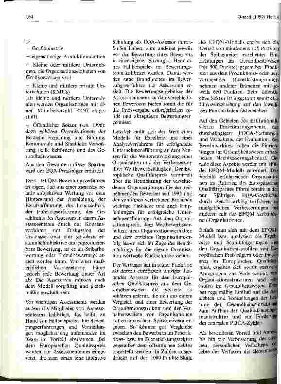 Vorschauseite 3: Der Europäische Qualitätspreis - Welche Auswirkungen hat er auf die Praxis des Qualitätsmanagements?