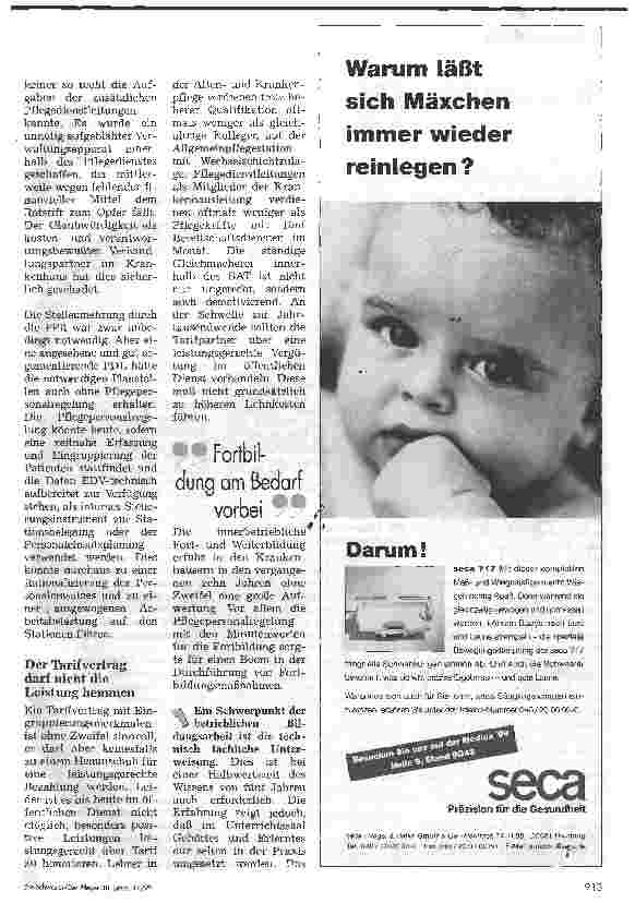 Vorschauseite 2: Pflege muß sich auf ihre Stärken rückbesinnen Menschliche Nähe statt Zuwendungsshow