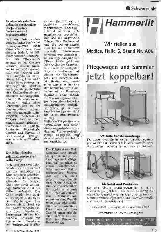 Vorschauseite 4: Pflege muß sich auf ihre Stärken rückbesinnen Menschliche Nähe statt Zuwendungsshow