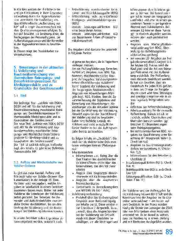 Vorschauseite 3: „Leitlinie für die Validierung und Routineüberwachung von thermischen Reinigungsund Desinfektionsprozessen für Medizinprodukte und zu Grundsätzen der Geräteauswahl als Teil der Qu…