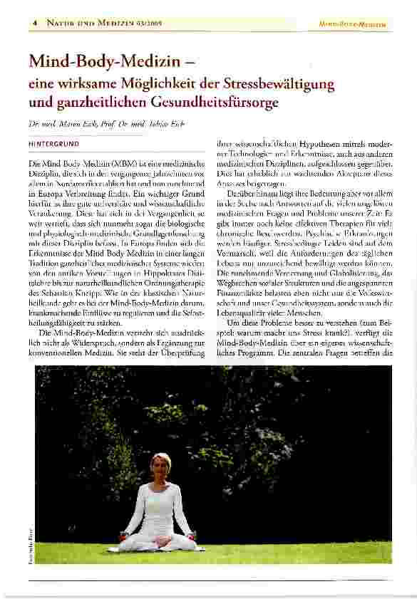 Vorschauseite 1: Mind-Body-Medizin -eine wirksame Möglichkeit der Stressbewältigung und ganzheitlichen Gesundheitsfürsorge