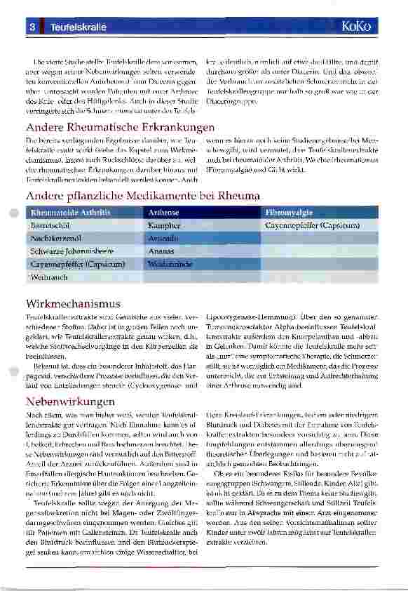 Vorschauseite 3: Teufelskralle bei Rheuma und Schmerzen