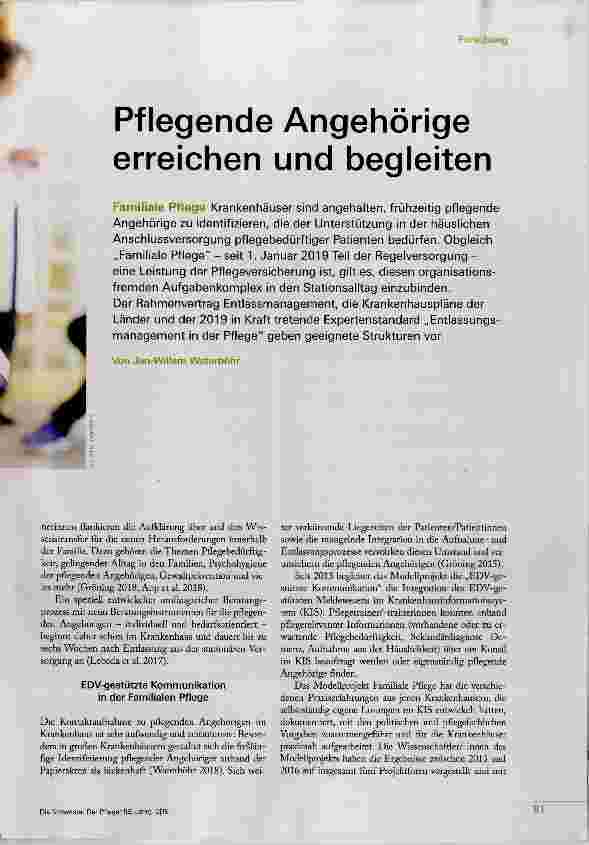 Vorschauseite 1: Pflegende Angehörige erreichen und begleiten