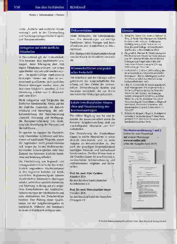 Vorschauseite 3: Vereinbarung zur Organisation der Schmerztherapie chirurgischer Patienten