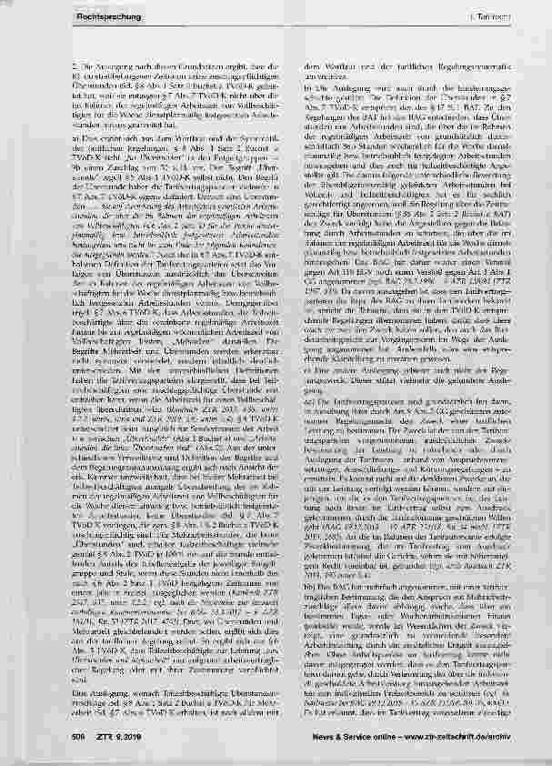 Vorschauseite 2: Überstundenzuschläge bei Teilzeitarbeit (TVöD)