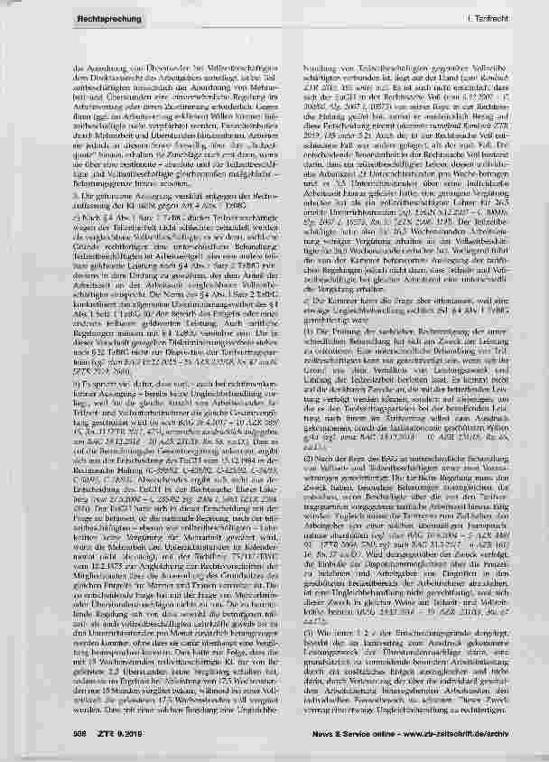 Vorschauseite 4: Überstundenzuschläge bei Teilzeitarbeit (TVöD)