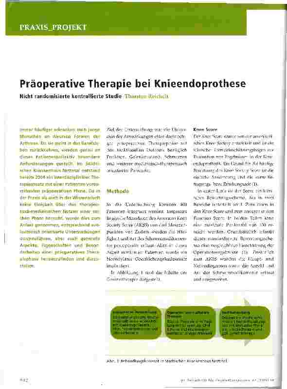 Vorschauseite 1: Präoperative Therapie bei Knieendoprothese