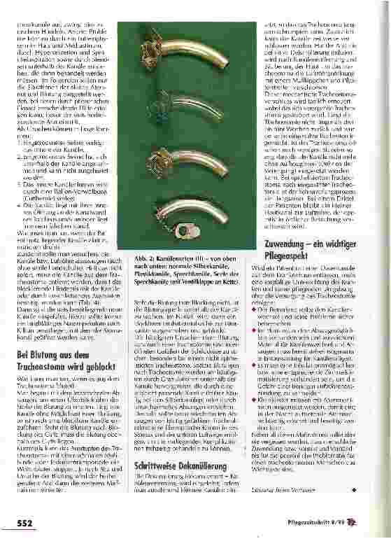 Vorschauseite 6: Die Versorgung der Patienten erfordert Fachwissen und Zuwendung Praktische Aspekte der Tracheotomie