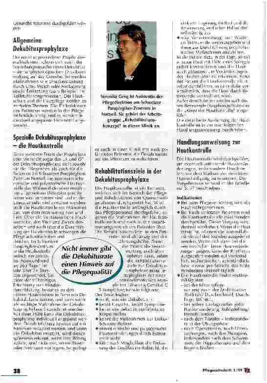 Vorschauseite 3: Prophylaxe durch optische und palpatorische Hautkontrolle: Dekubitus - ein sichtbares Phänomen