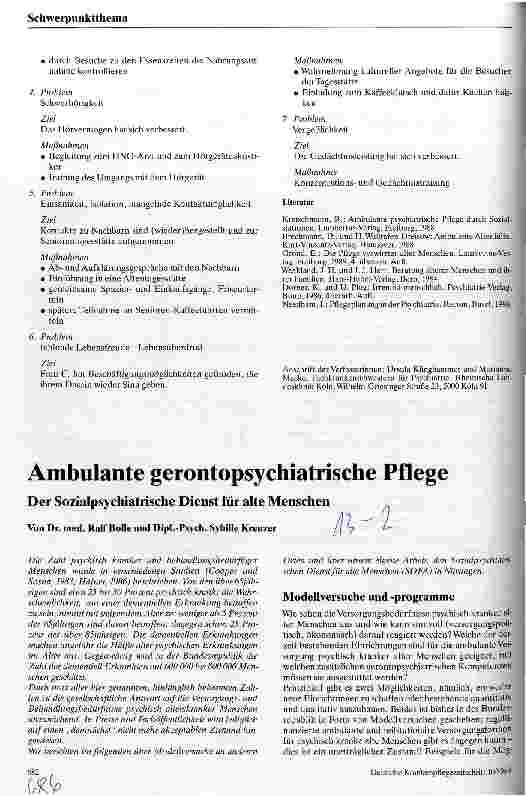 Vorschauseite 3: Gerontopsychiatrische Pflege an Sozialstationen