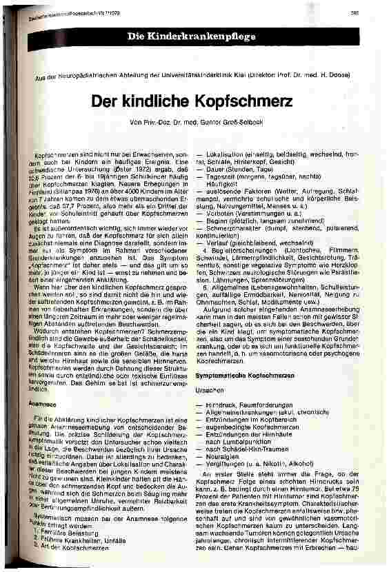 Vorschauseite 1: Der kindliche Kopfschmerz