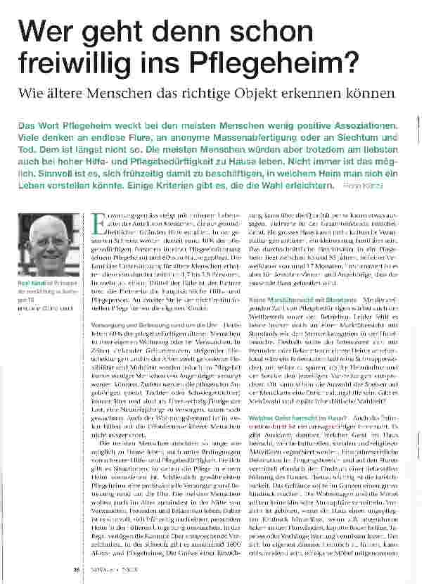Vorschauseite 1: Wer geht denn schon freiwillig ins Pflegeheim?