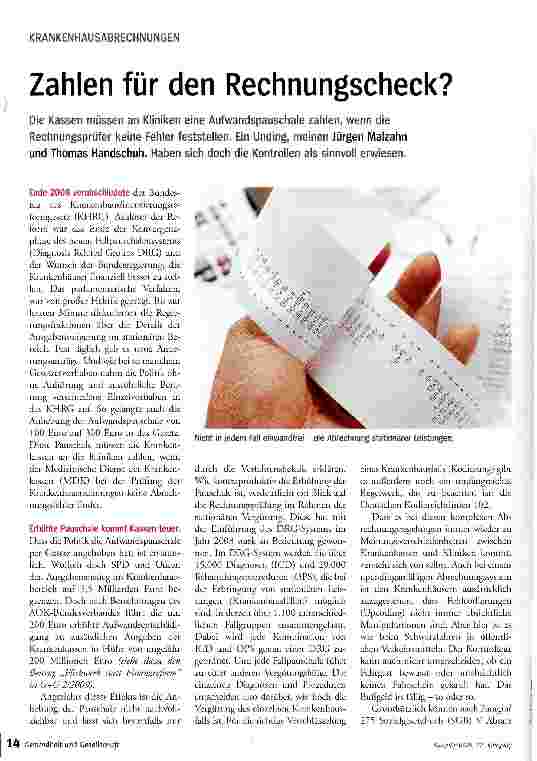Vorschauseite 1: Zahlen für den Rechnungscheck?