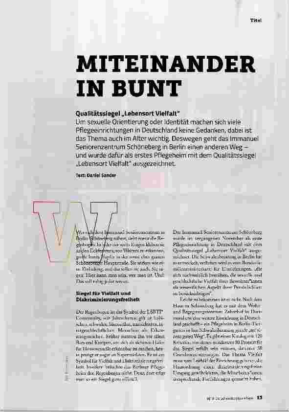 Vorschauseite 2: MITEINANDER IN BUNT