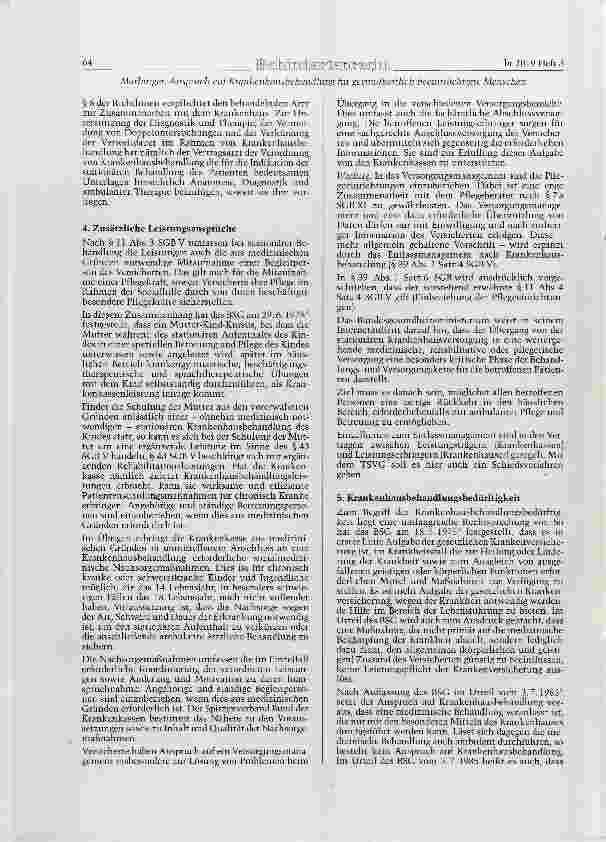 Vorschauseite 3: Anspruch auf Krankenhausbehandlung für gesundheithch beeinträchtigte Menschen