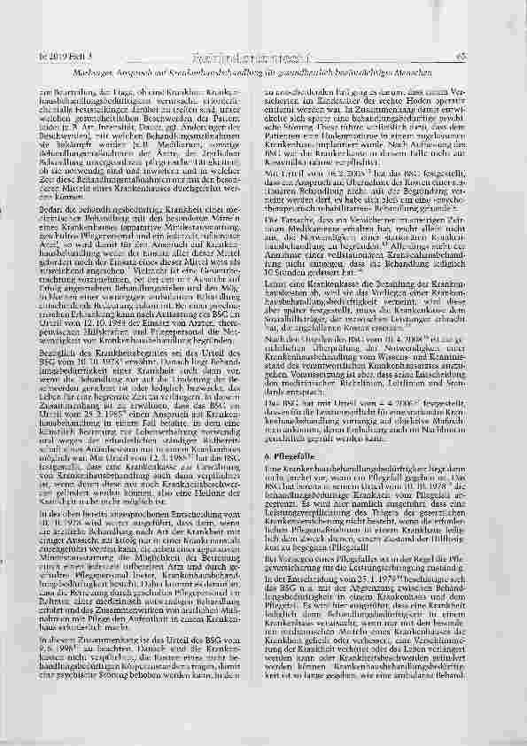 Vorschauseite 4: Anspruch auf Krankenhausbehandlung für gesundheithch beeinträchtigte Menschen