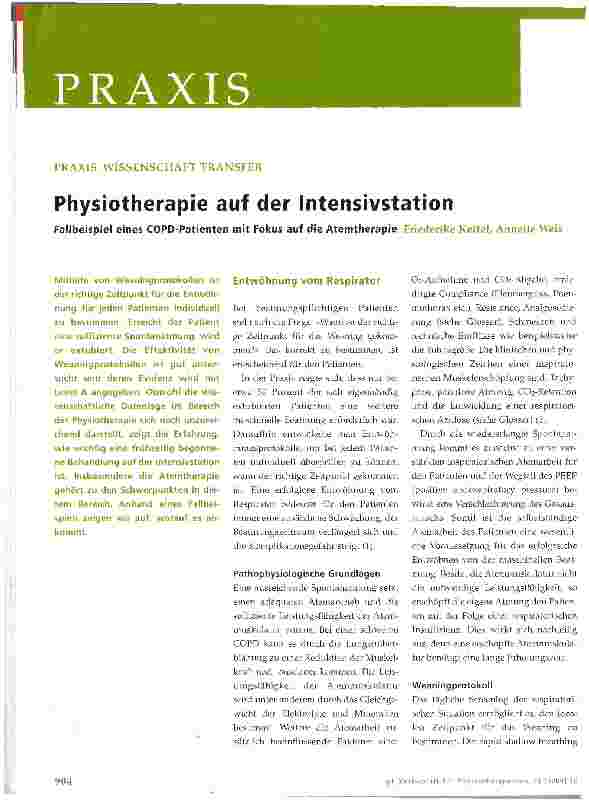 Vorschauseite 1: Physiotherapie auf der Intensivstation
