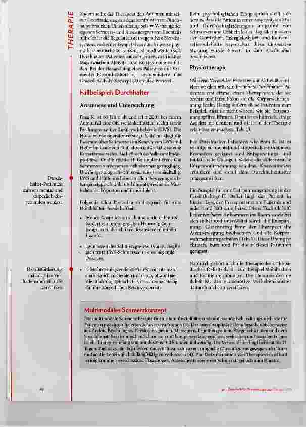 Vorschauseite 2: Schmerzpersönlichkeiten und deren Bedeutung für die Physiotherapie